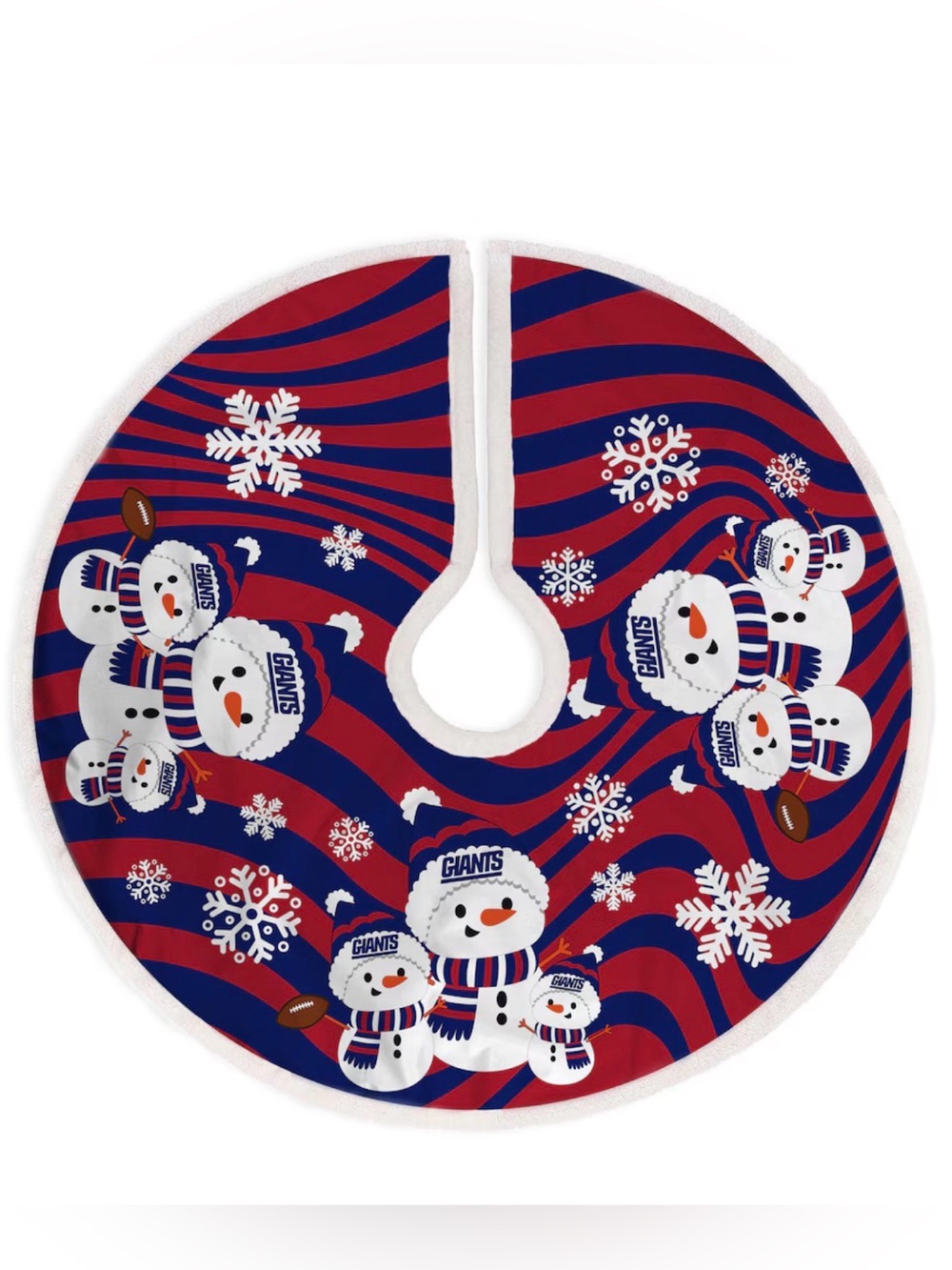 NY Giants Snowman Tree Skirt - Red & Royal Blue